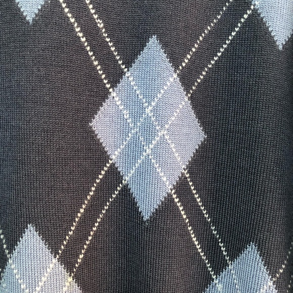 Vintage 80’s Jaeger merino blue argyle sweater beautiful condition UK size 38 - Picture 3 of 9